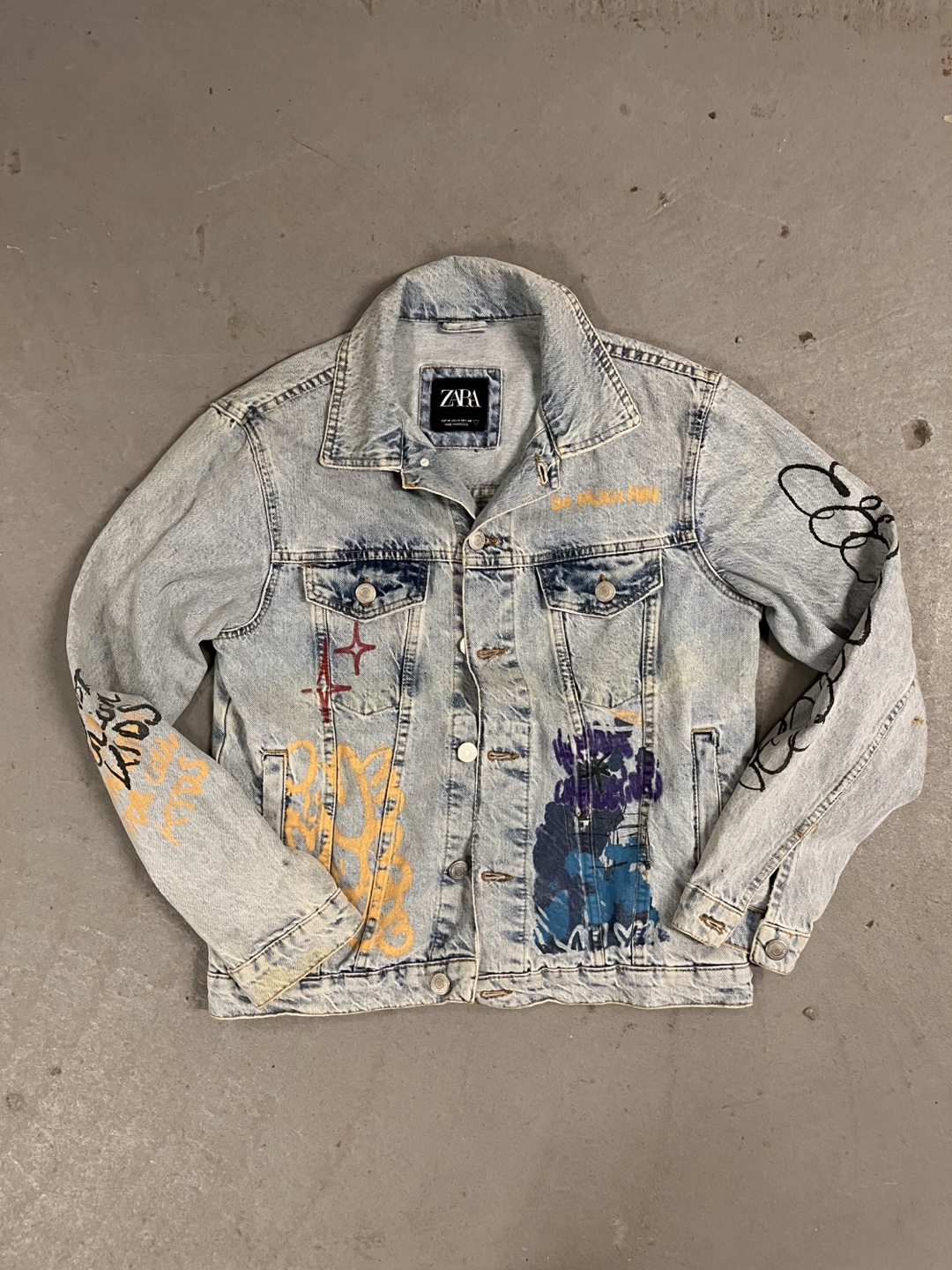 ZARA Graffiti Denim Jacket