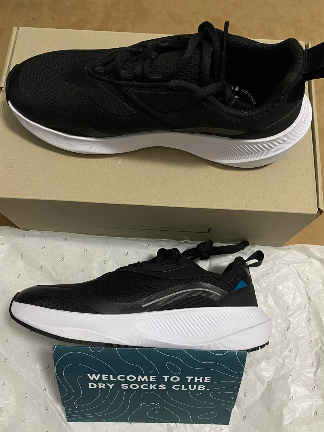 Vessi Tidal Sneaker - Black on White Mens 6.5