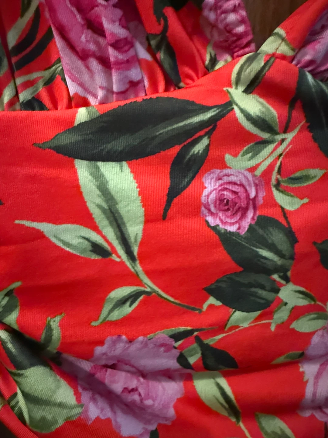 ZARA Red Floral One-Piece Bodysuit-M - photo 2