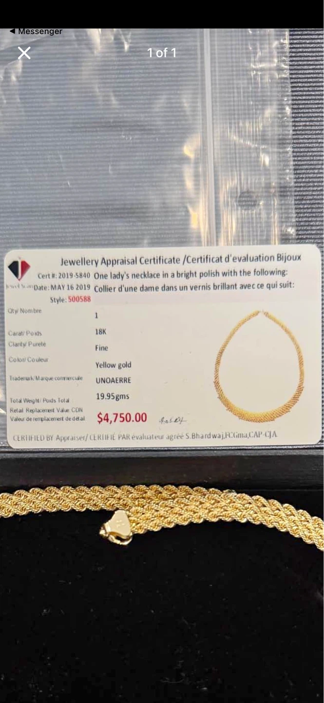 Vintage UNOAERRE 18K Yellow Gold Rope Necklace 19.95g - photo 5