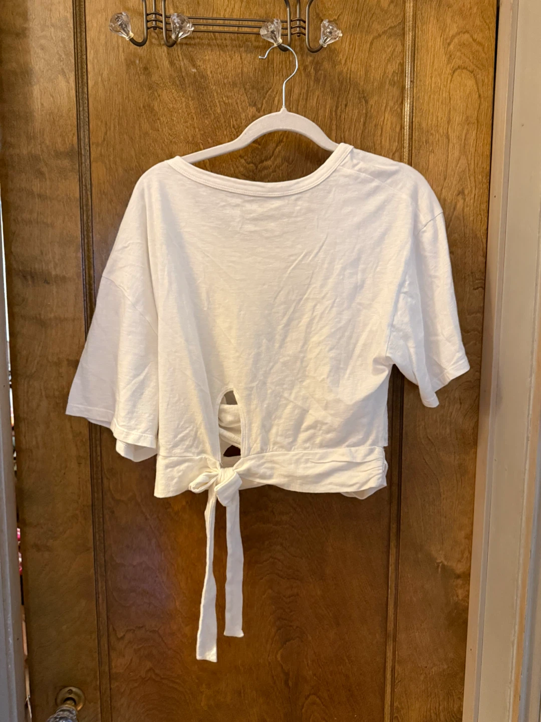 Aerie White Tie-Back Crop Top - L - photo 2