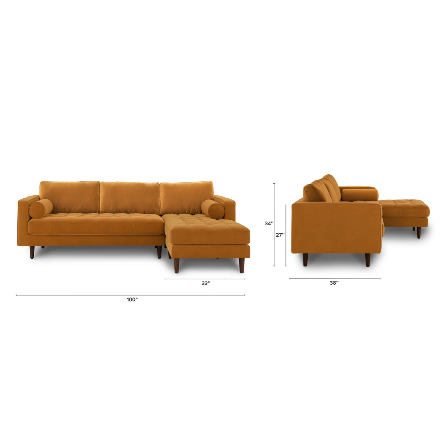 ARTICLE. Sven 100" Tufted Velvet Right Sectional Sofa - photo 5