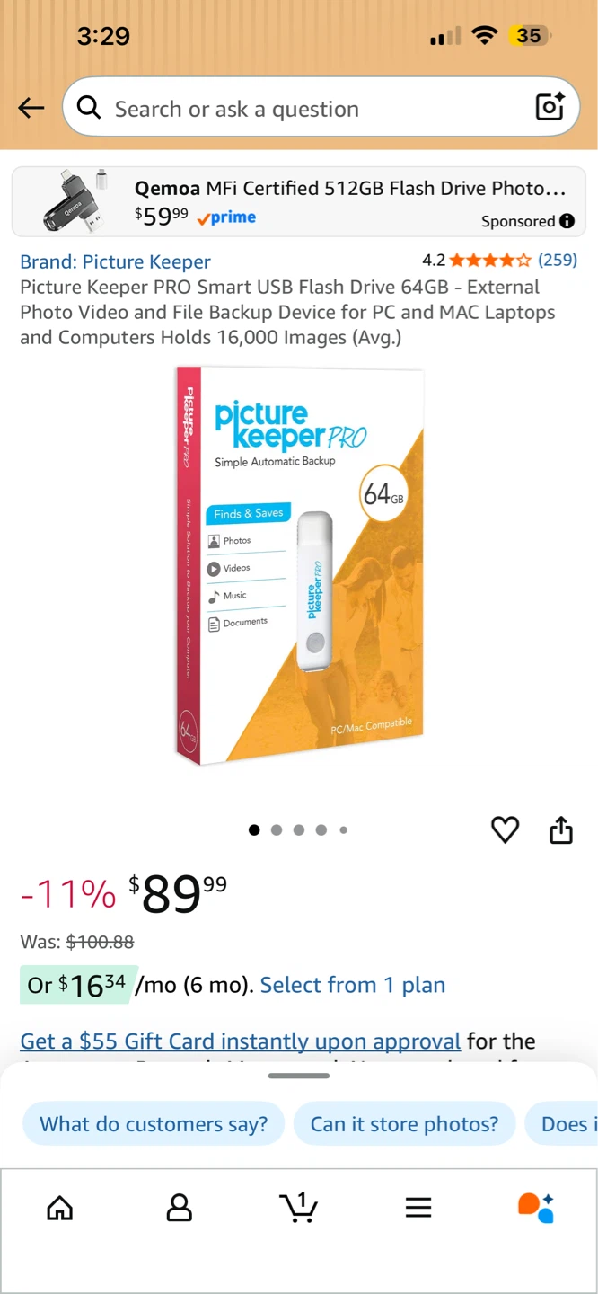 NEW Picture Keeper PRO 64GB Smart USB Flash Drive
