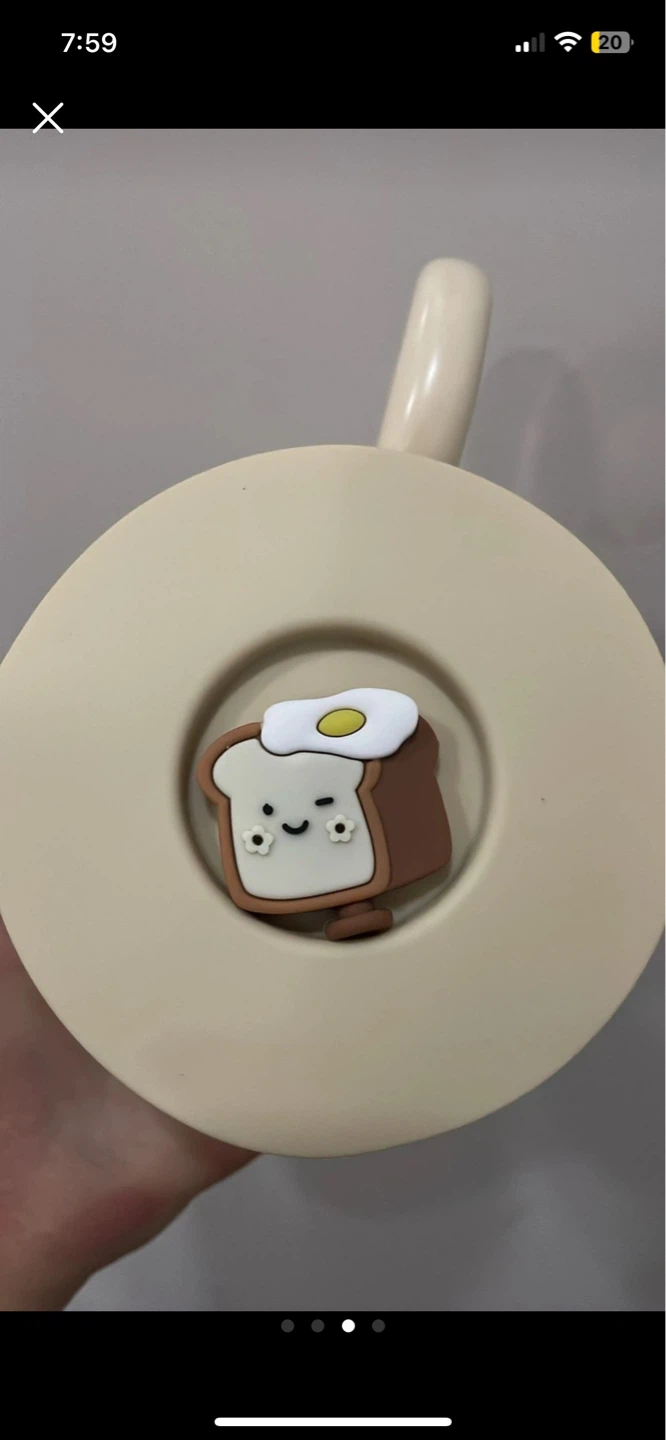 Cute Toast and Egg Mug with Lid - photo 3