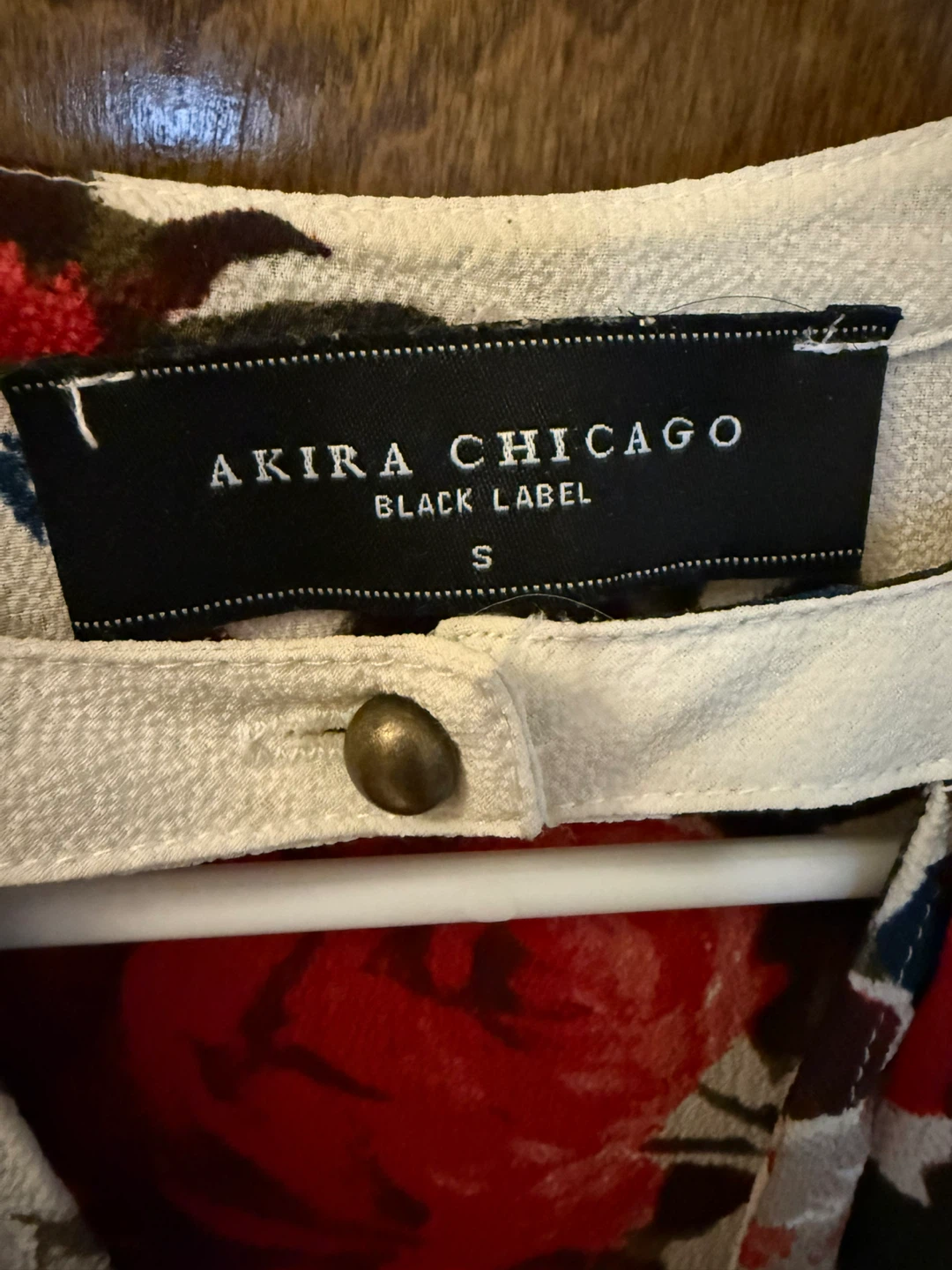 AKIRA CHICAGO Black Label Floral Print Long Sleeve Blouse Size S - photo 2