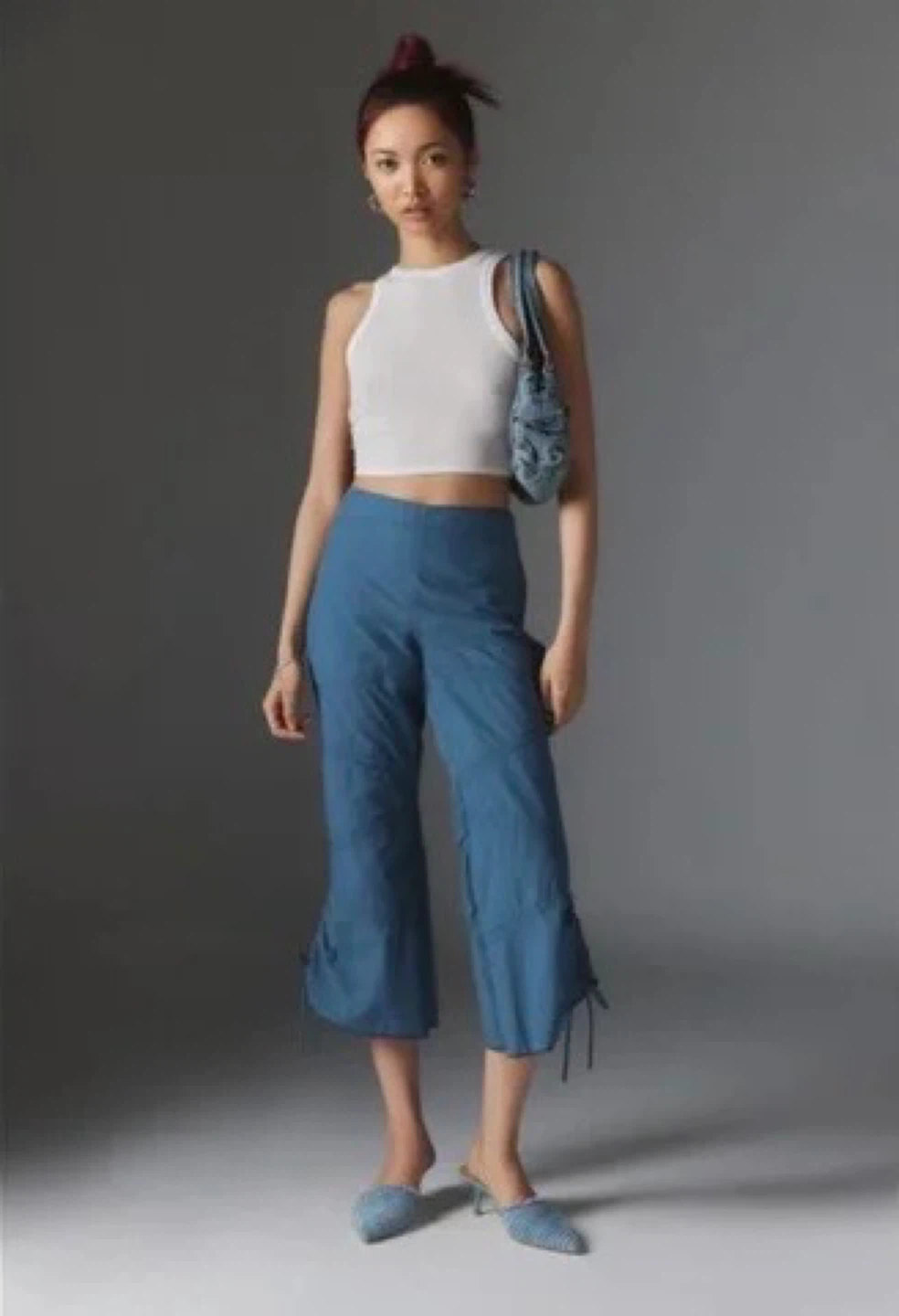 Silence + Noise Women's Cropped Ruched Cargo Pants
