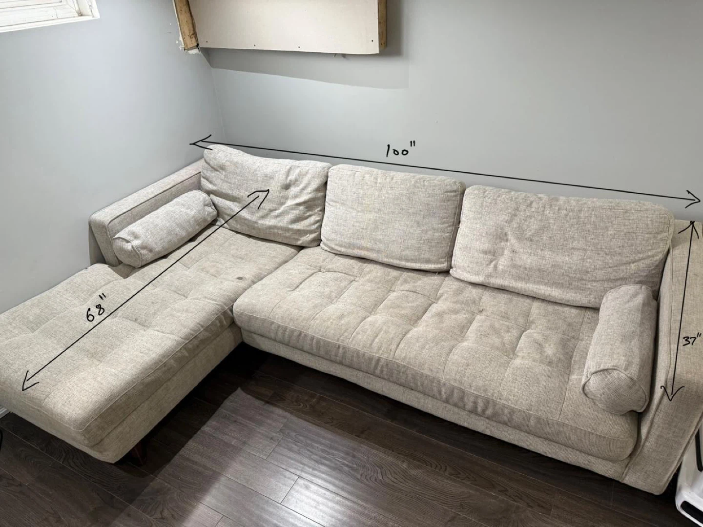Sectional Sofa - Beige - photo 3