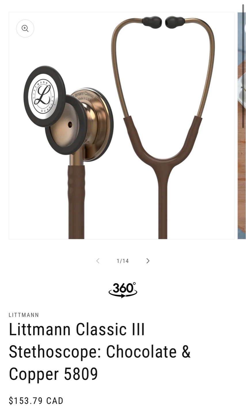 Littmann Classic III Stethoscope - Chocolate & Copper - photo 2