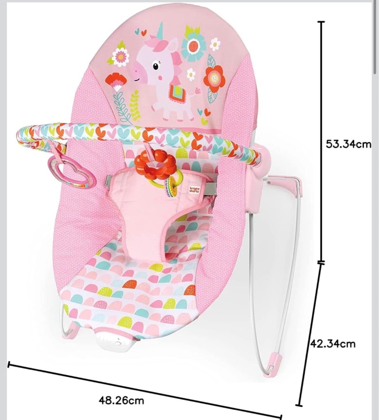Bright Starts Pink Unicorn Baby Bouncer