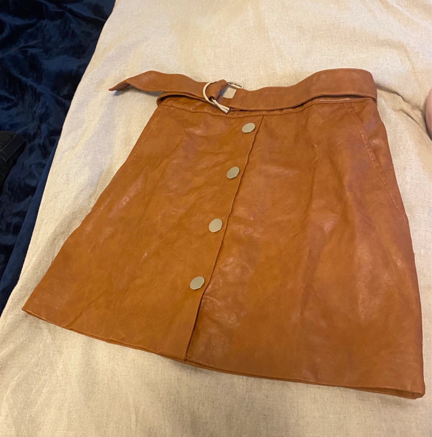 ZARA Brown Faux Leather Skirt XS