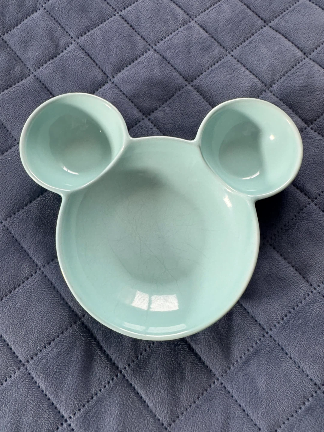 Light Blue Mickey Mouse Shaped Divided Dish