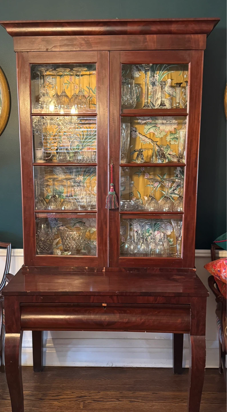 Antique Mahogany Glass Display Cabinet
