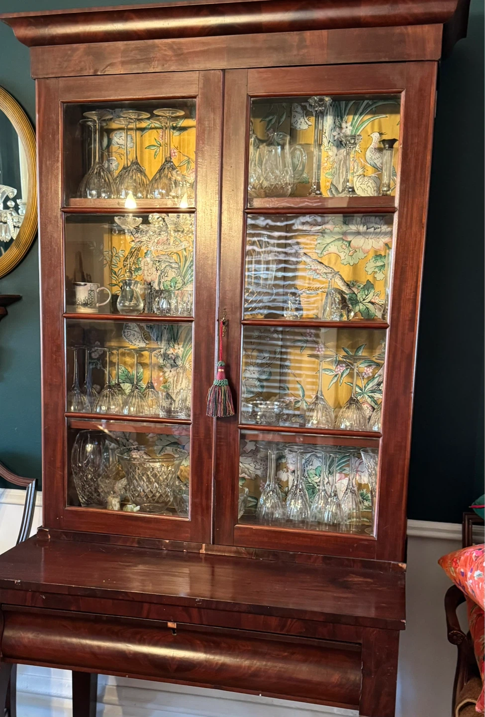 Antique Mahogany Glass Display Cabinet - photo 2