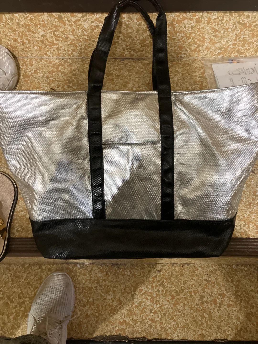 Victoria's Secret Silver and Black Tote Bag - photo 3