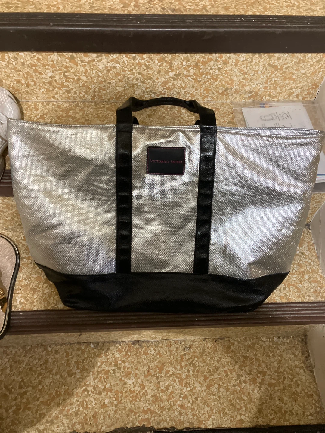 Victoria's Secret Silver and Black Tote Bag - photo 2