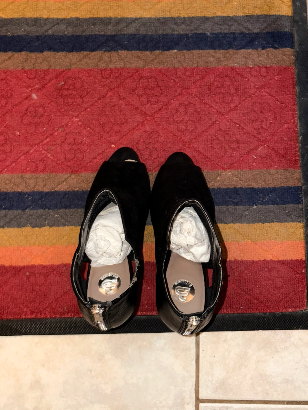 Black Peep-Toe Ankle Boots - photo 3