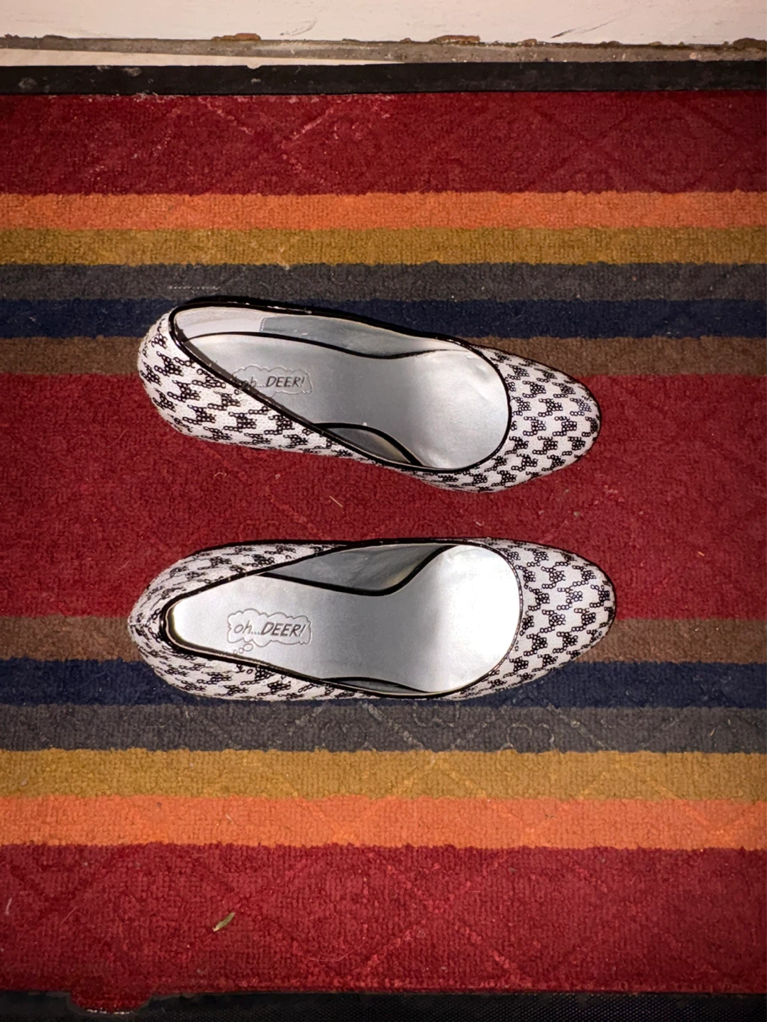 Oh Deer! Black and White Pattern High Heel Pumps - photo 4