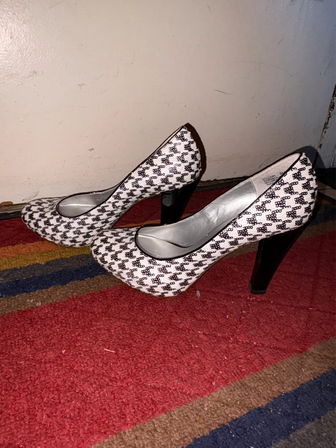 Oh Deer! Black and White Pattern High Heel Pumps - photo 2