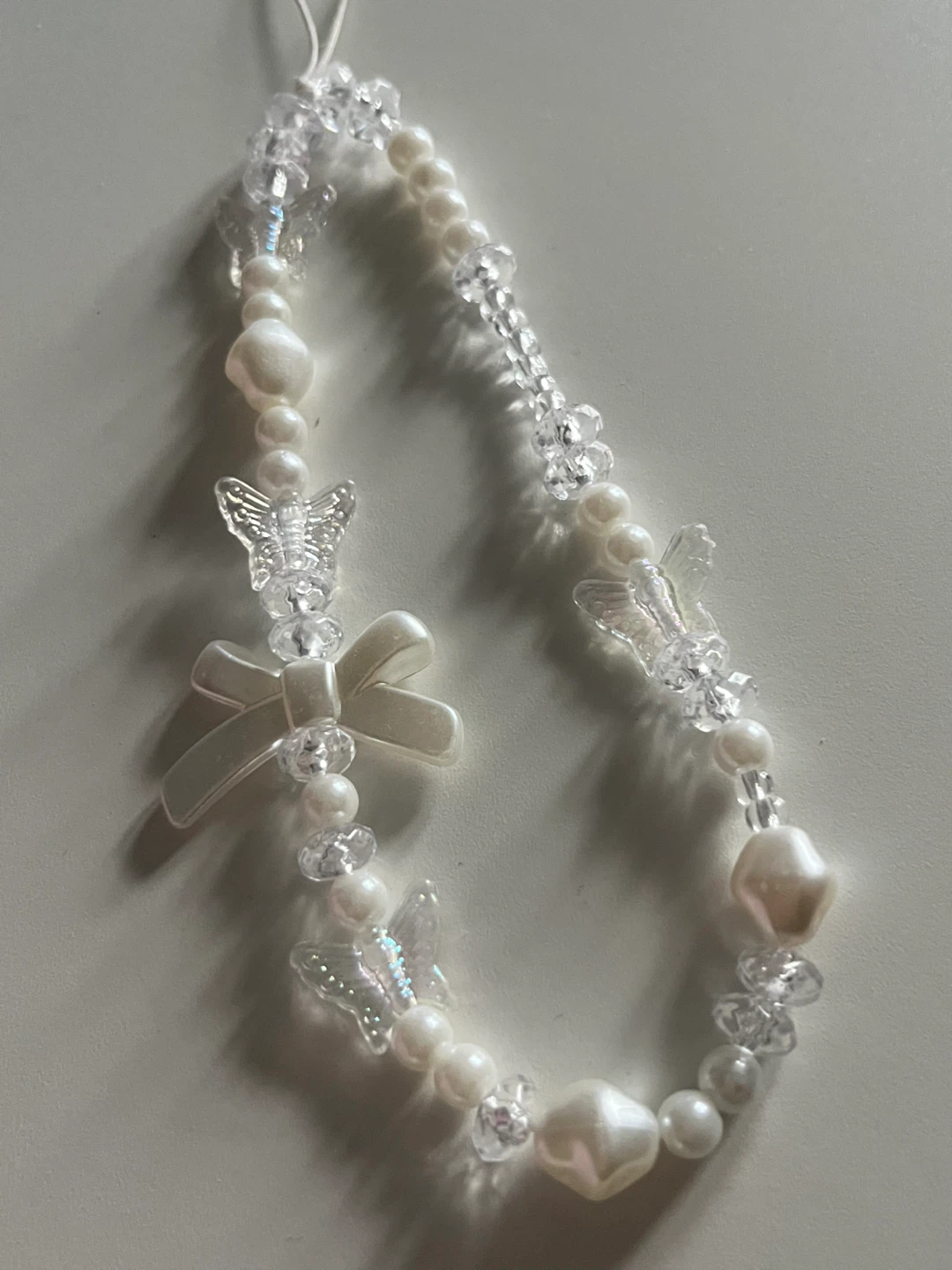 White Wrist Charm Lanyard for Phone Case - photo 2
