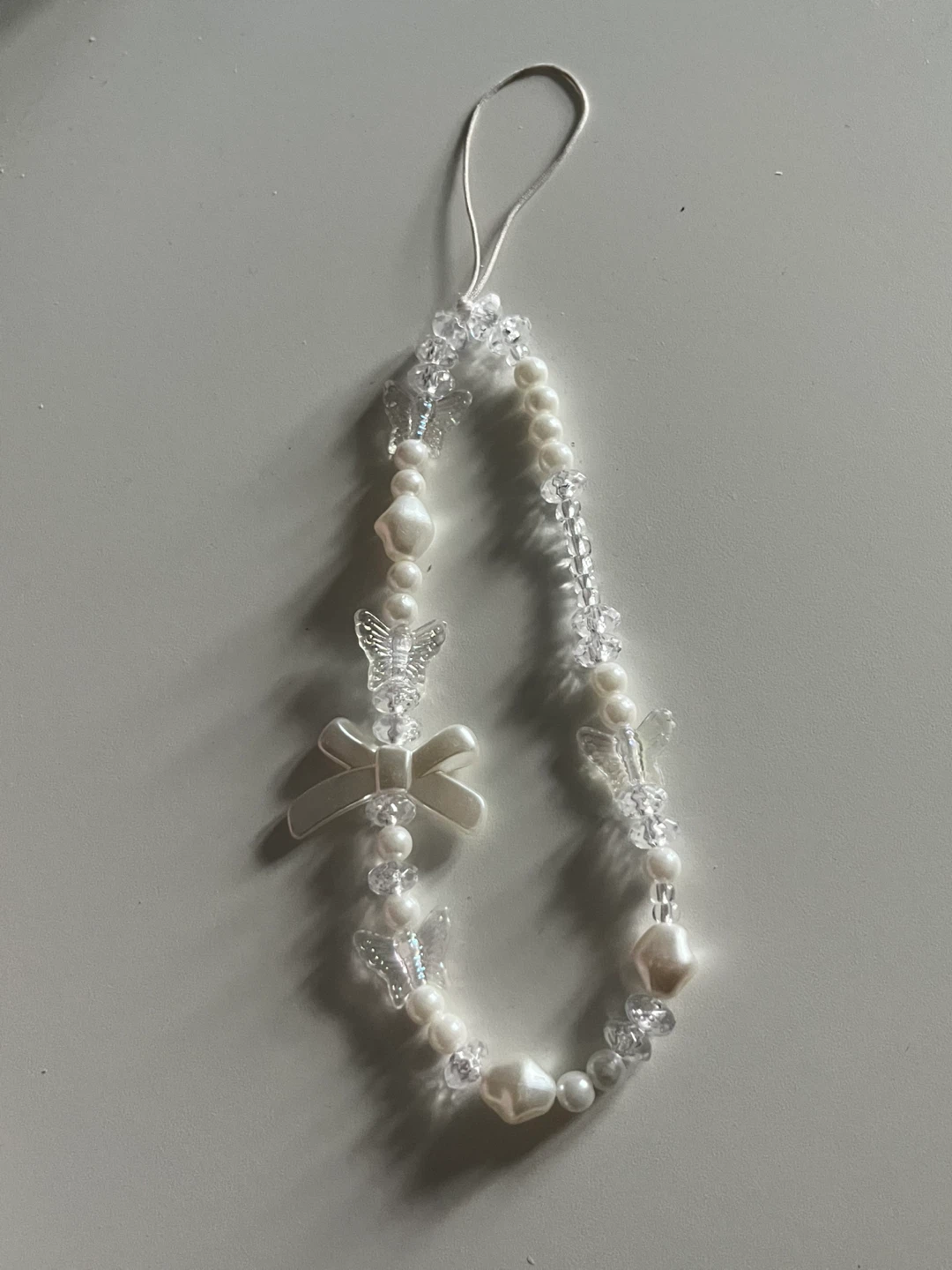 White Wrist Charm Lanyard for Phone Case
