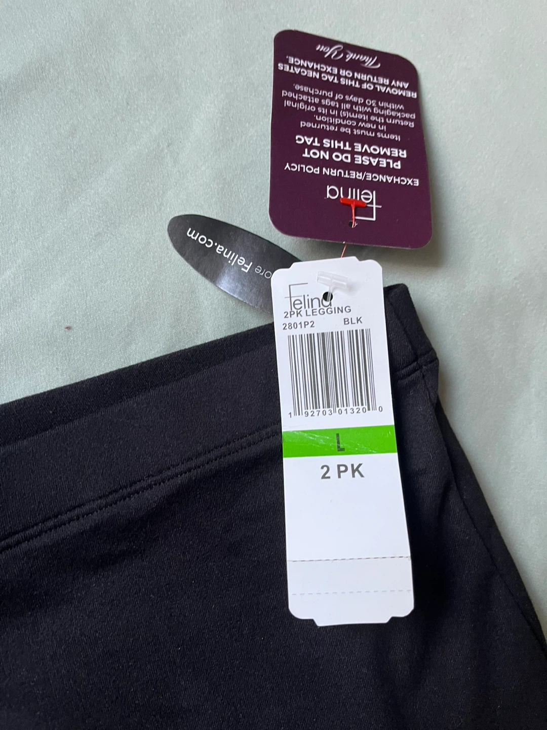 Felina Black 2-Pack Leggings Size L - photo 2