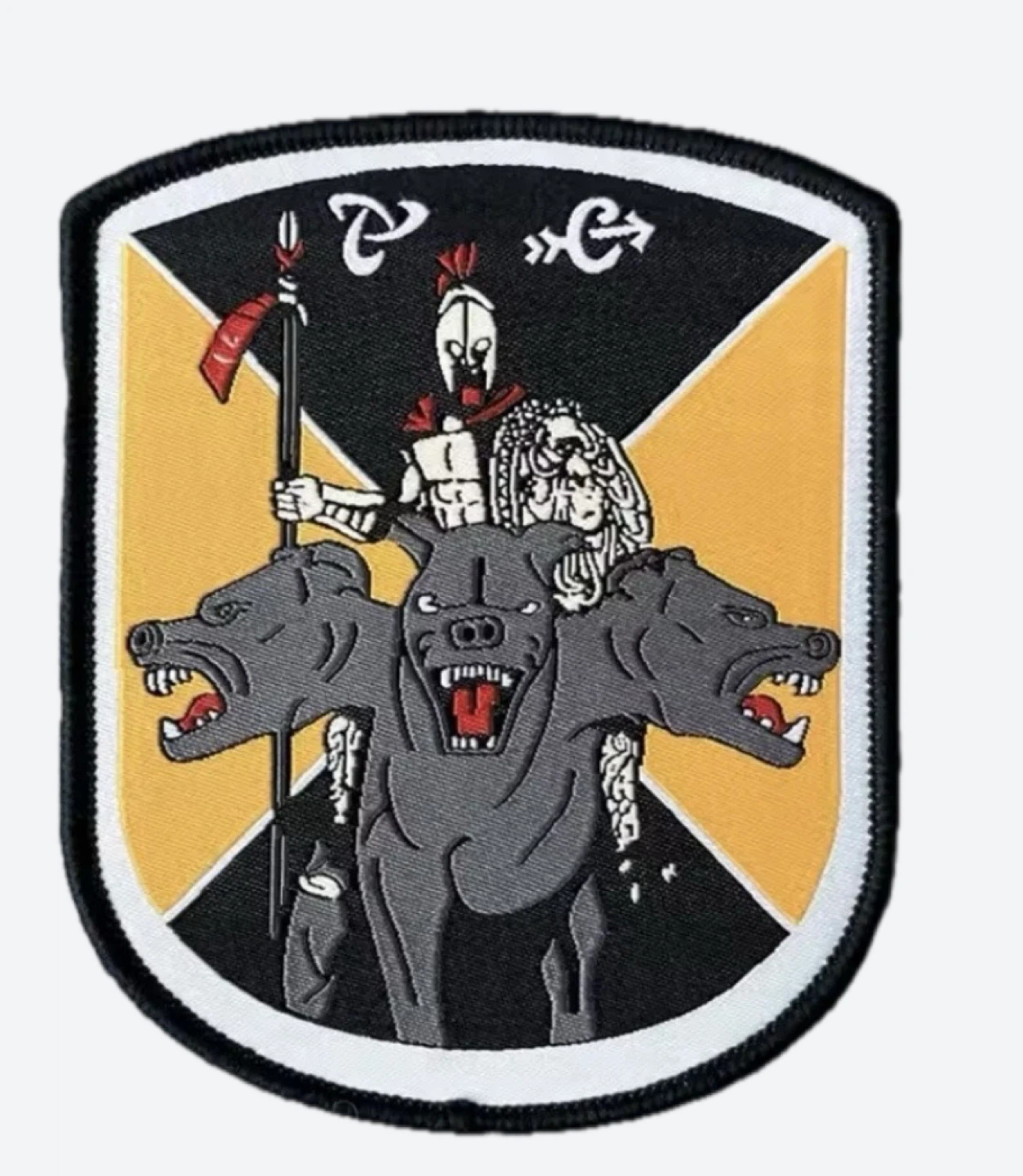 Mystery Ranch Embroidered Patch with Cerberus and Warrior