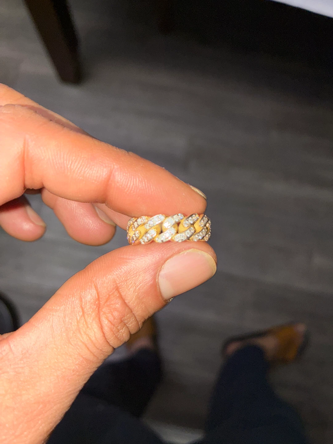 14k gold Cuban Link ring - photo 2