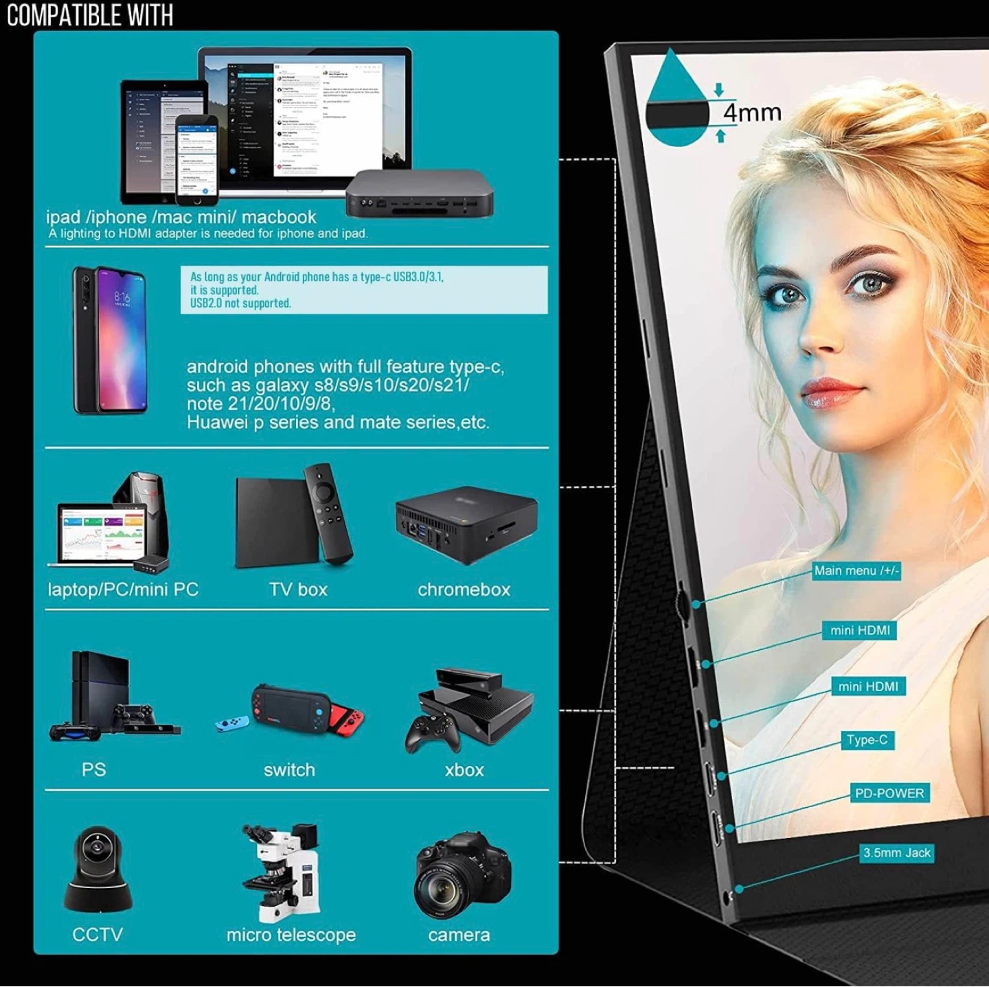 Bimawen 17.3" Portable Monitor - photo 4