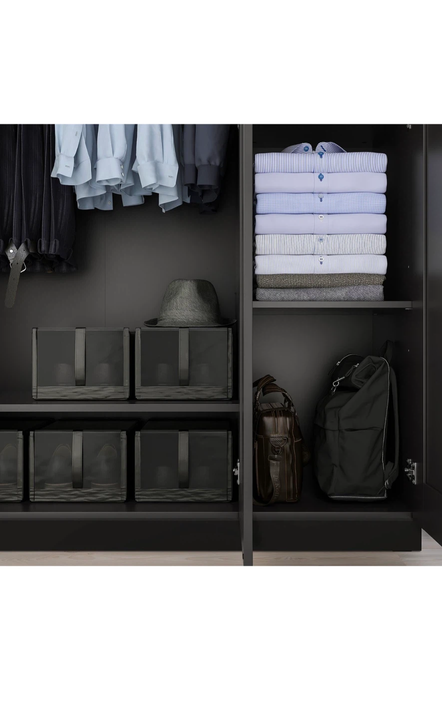 PAX Wardrobe with MIRAKED doors - Black-Brown - photo 3