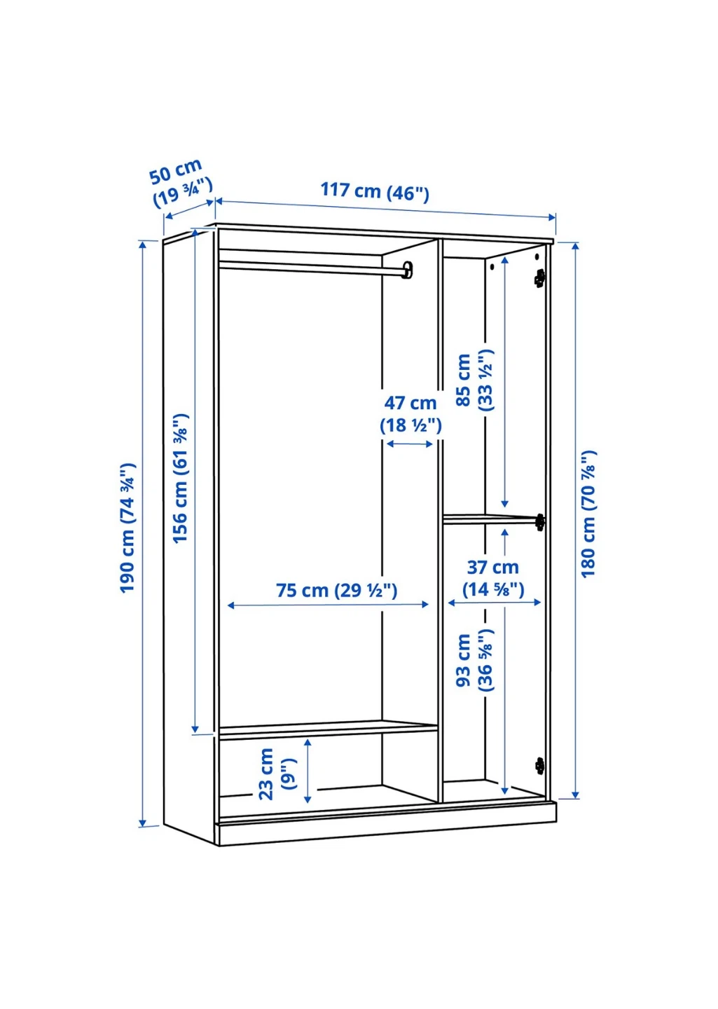 PAX Wardrobe with MIRAKED doors - Black-Brown - photo 4