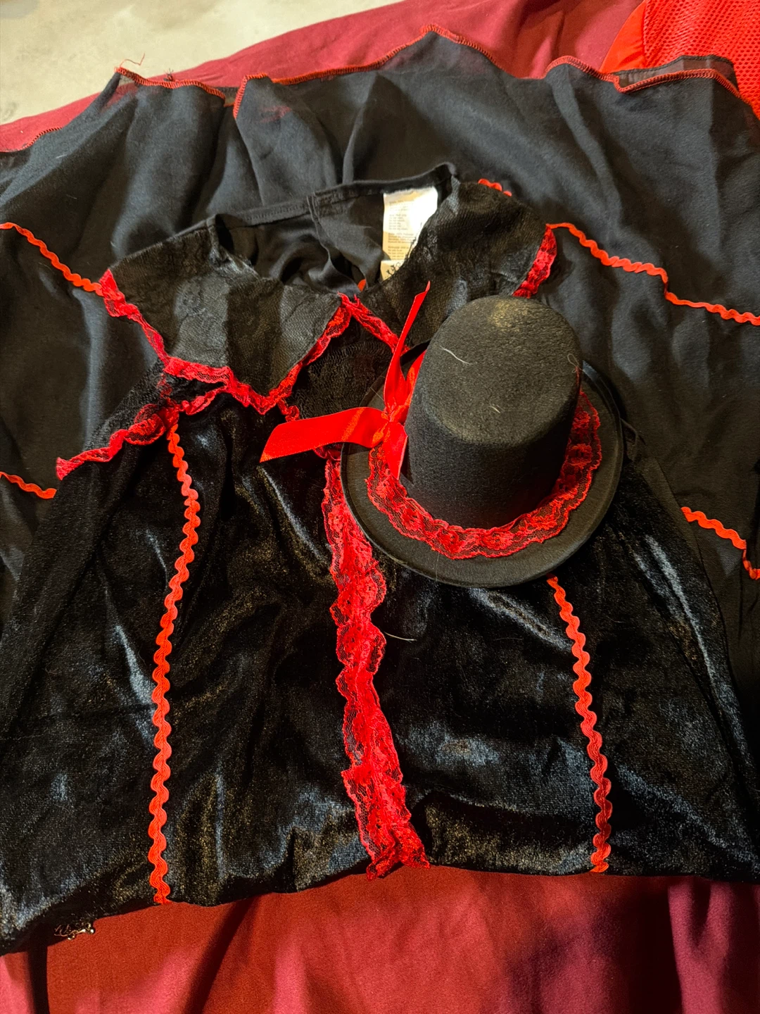 Black and Red Costume with Hat
