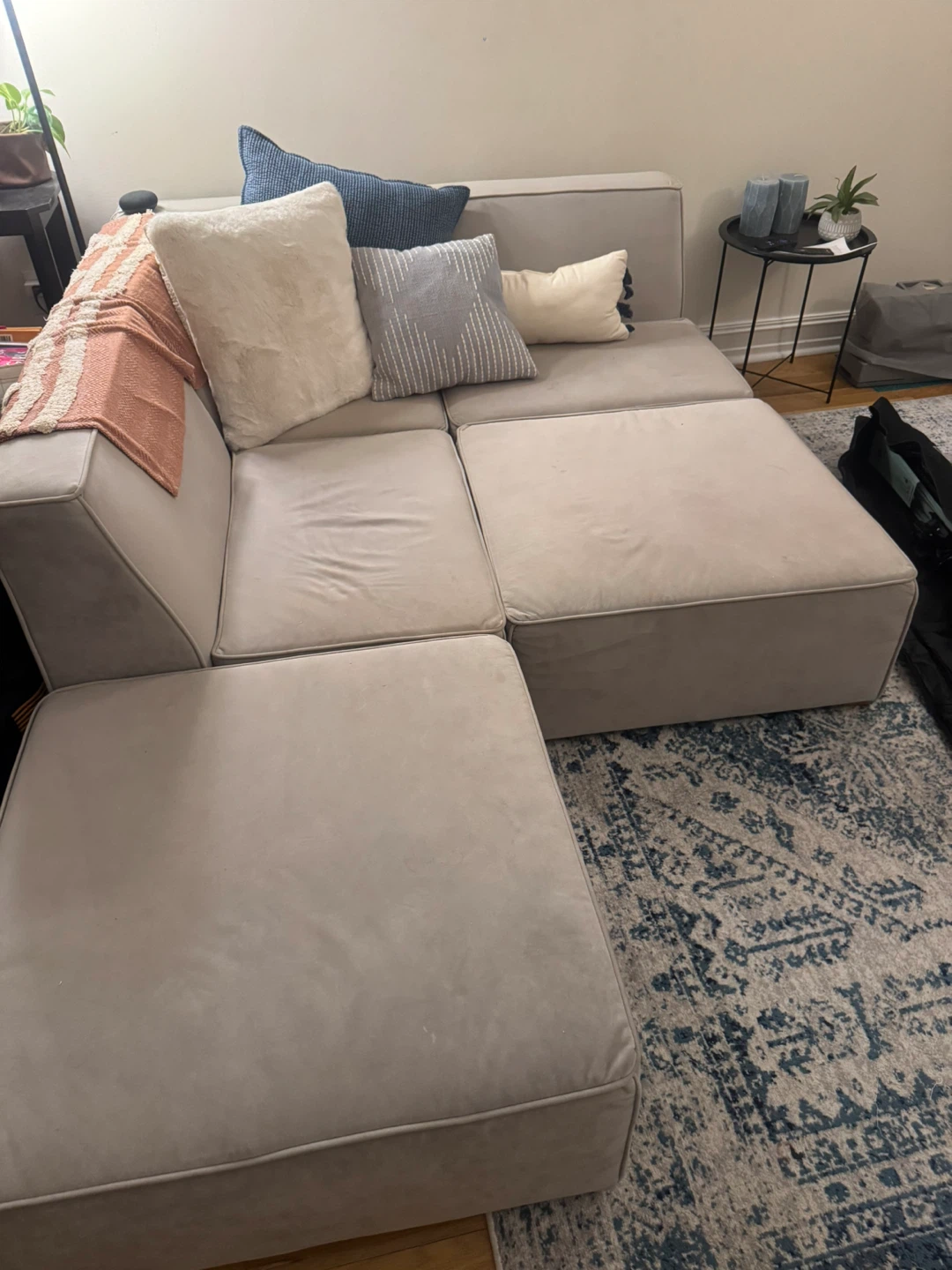 Grey Sectional Sofa with Ottoman - photo 2