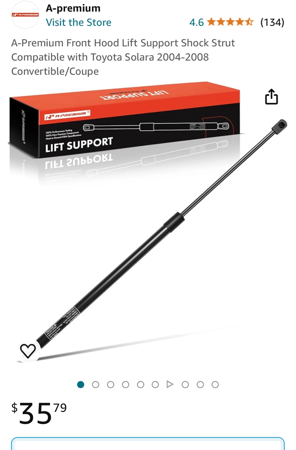 New A-Premium front hood lift support compatible with Toyota - photo 3