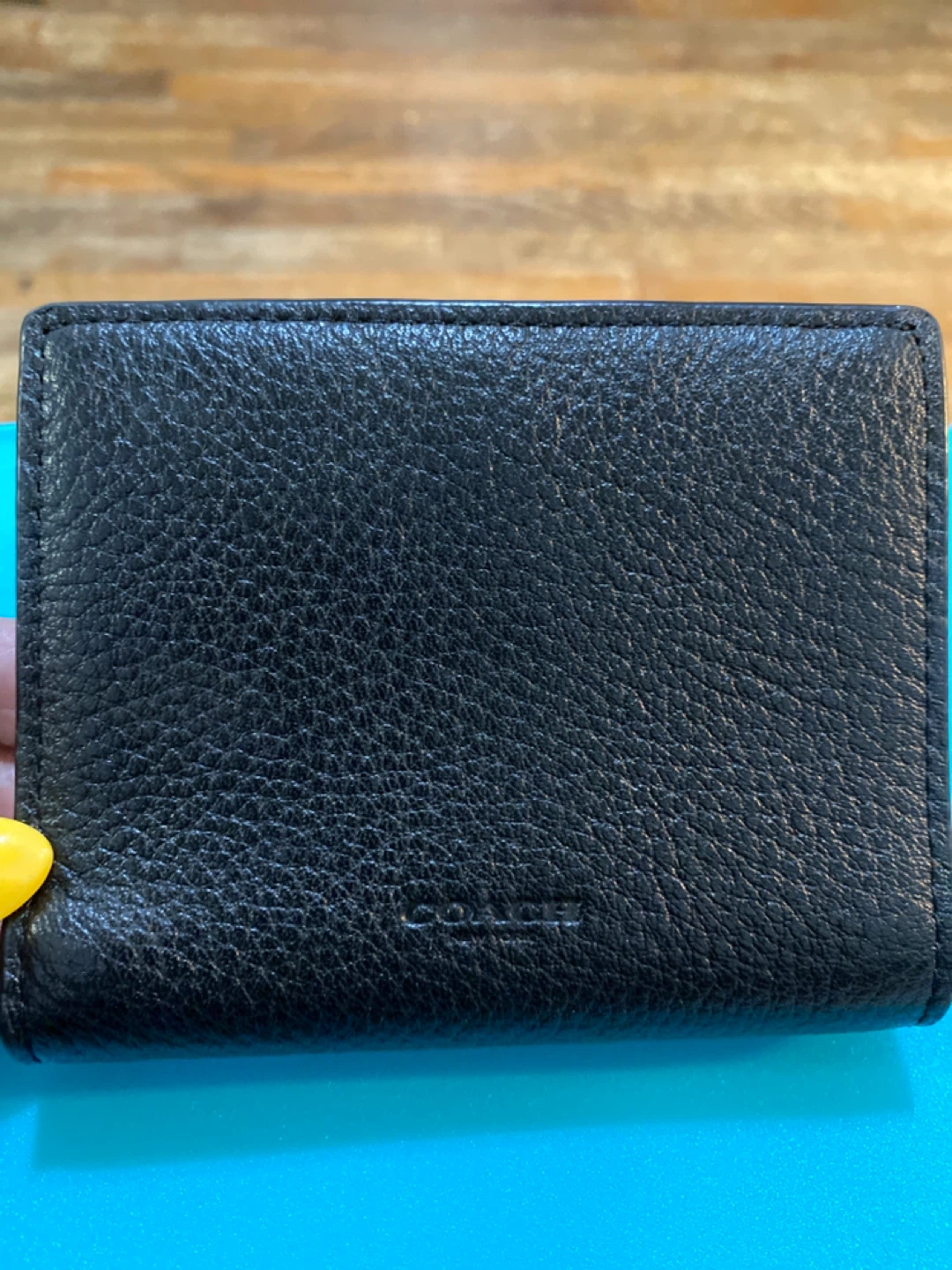 Coach Black Leather Trifold Wallet - photo 4