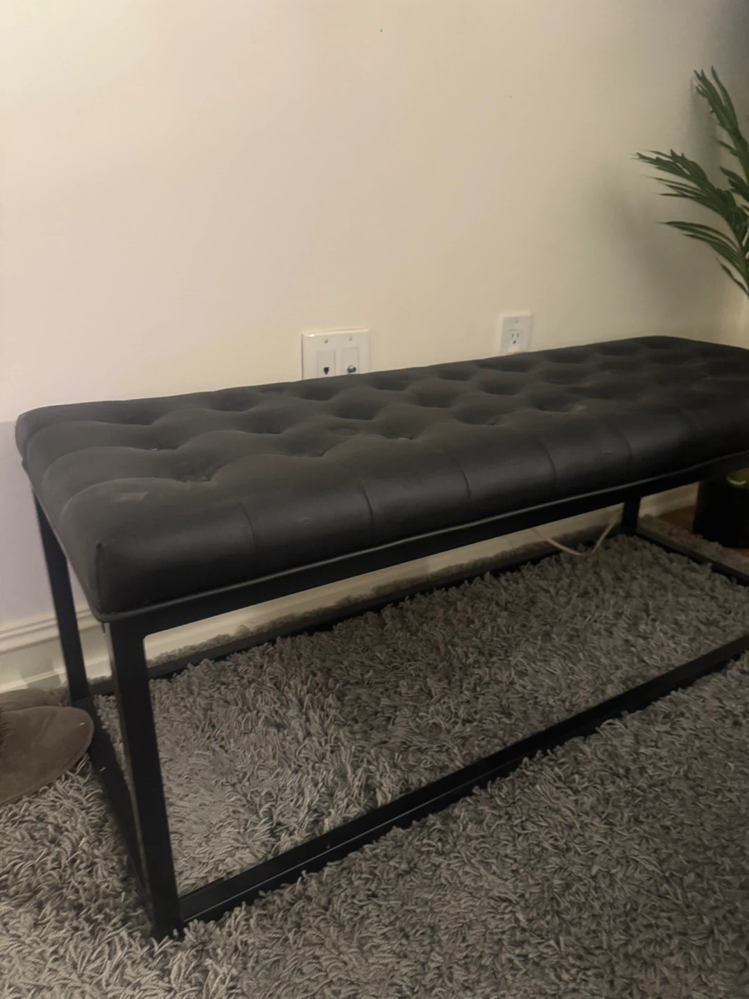 Black Tufted Bench