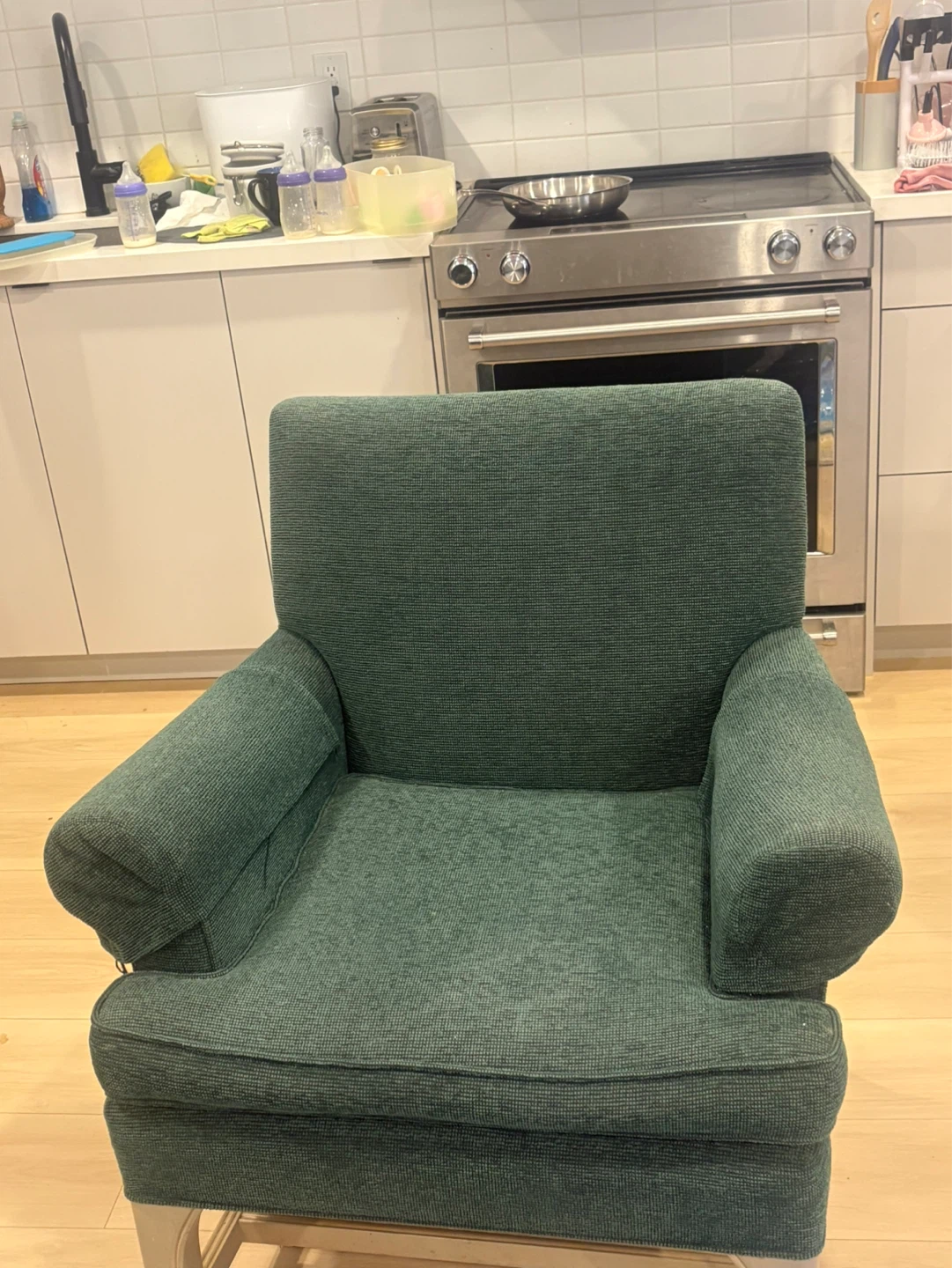 Comfortable Green Armchair, sofa bed - photo 2
