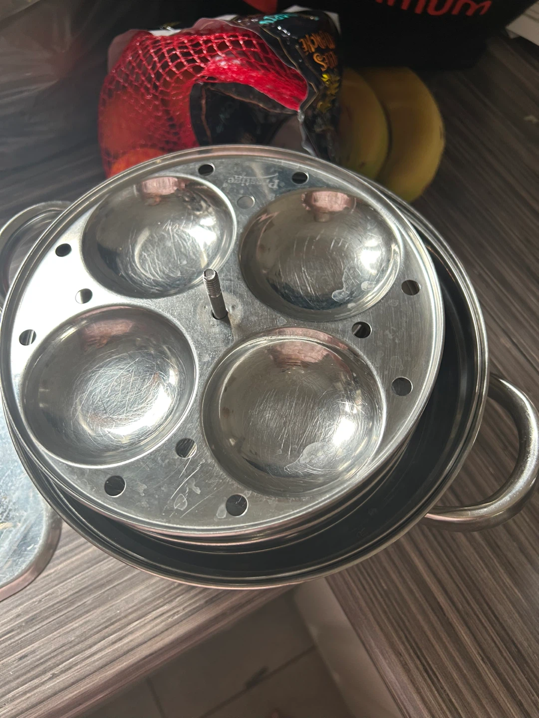 Stainless Steel Idli Cooker with 4 Moulds