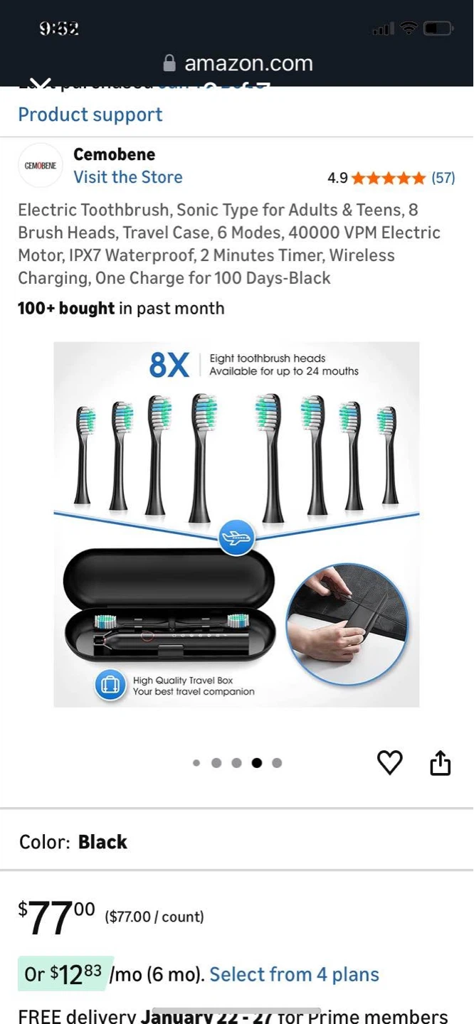 Cemobene Electric Toothbrush - Black - photo 2