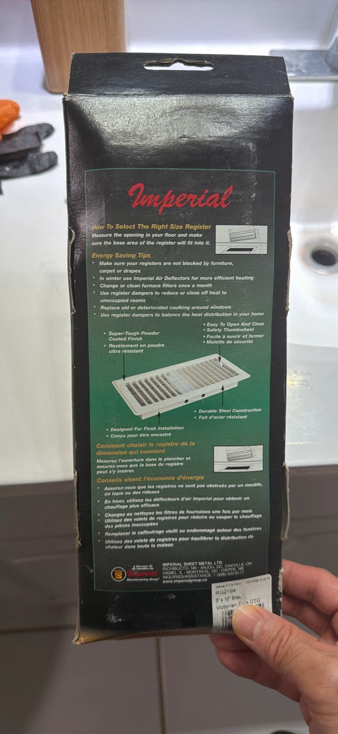Imperial Floor Register 3" x 10" - photo 2
