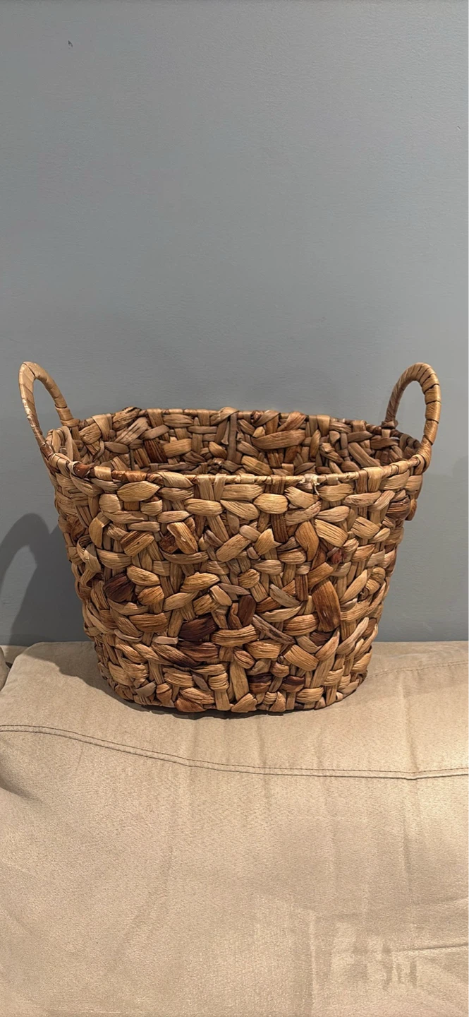 Woven Hyacinth Basket with Handles