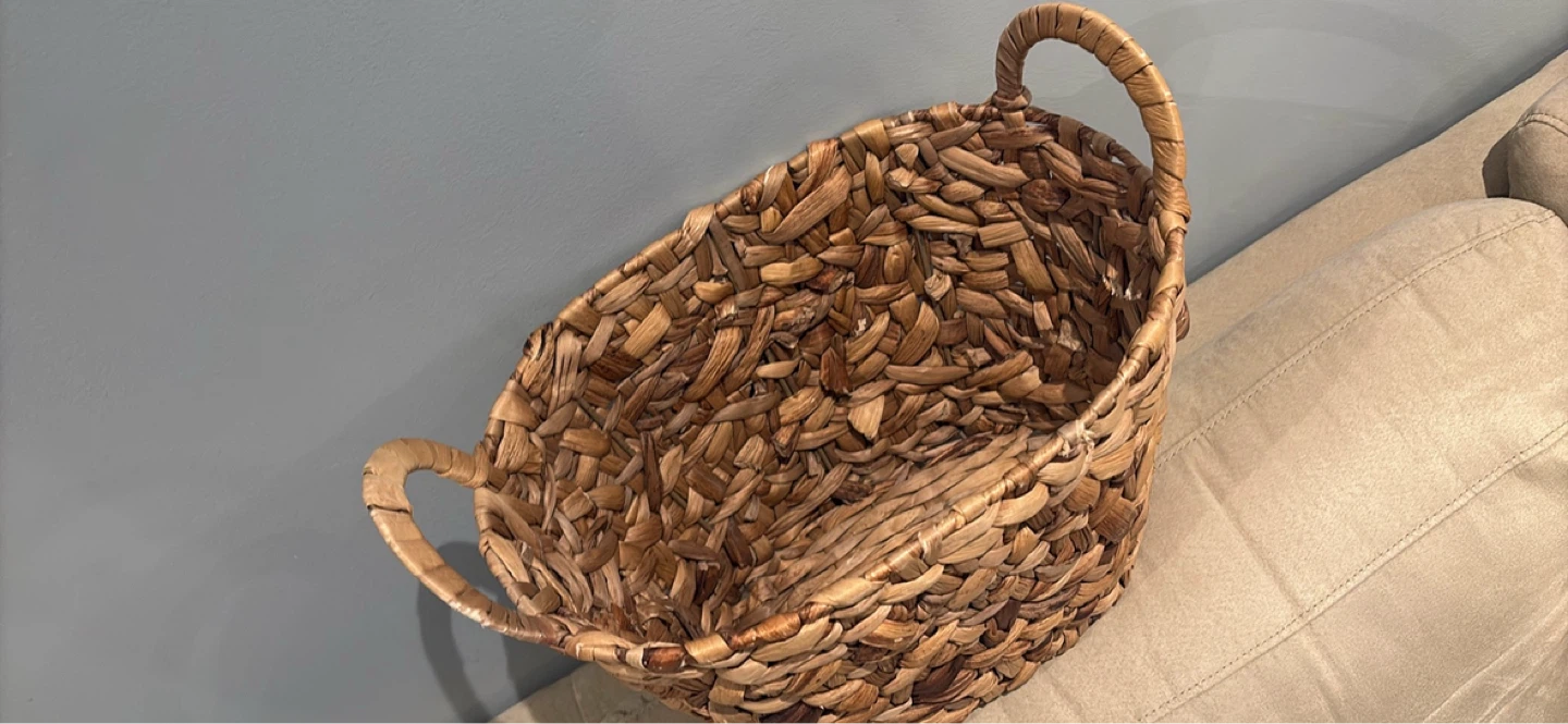 Woven Hyacinth Basket with Handles - photo 2