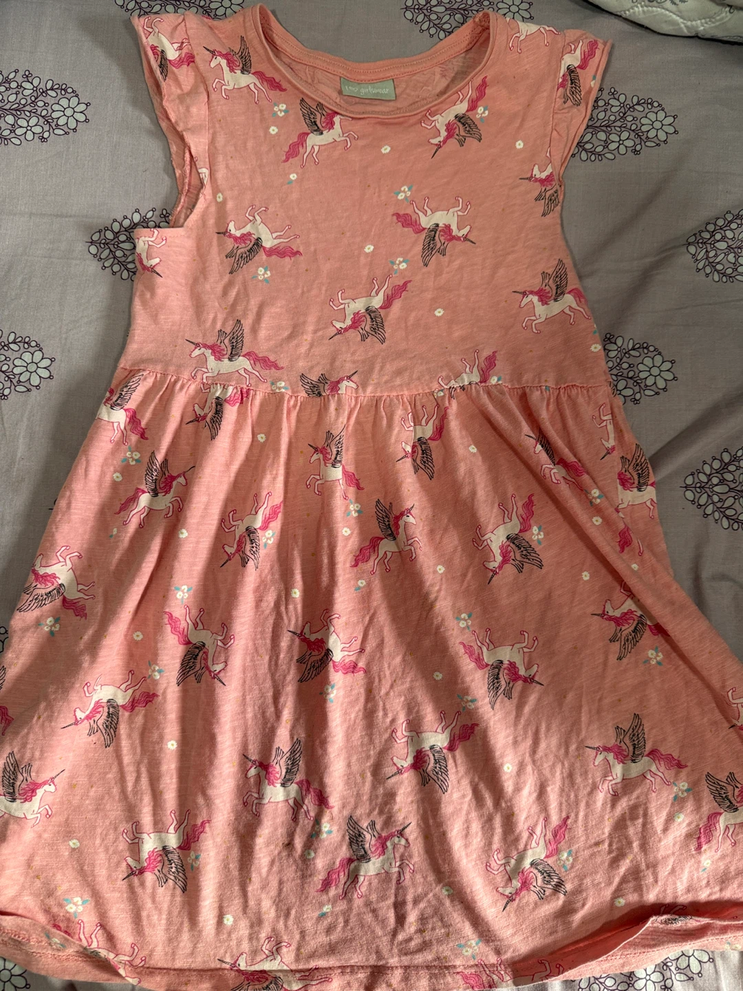 Girls Pink Unicorn Dress