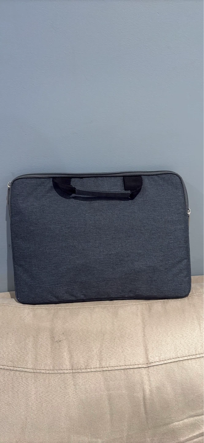 Grey Laptop Bag with Blue Interior - photo 2