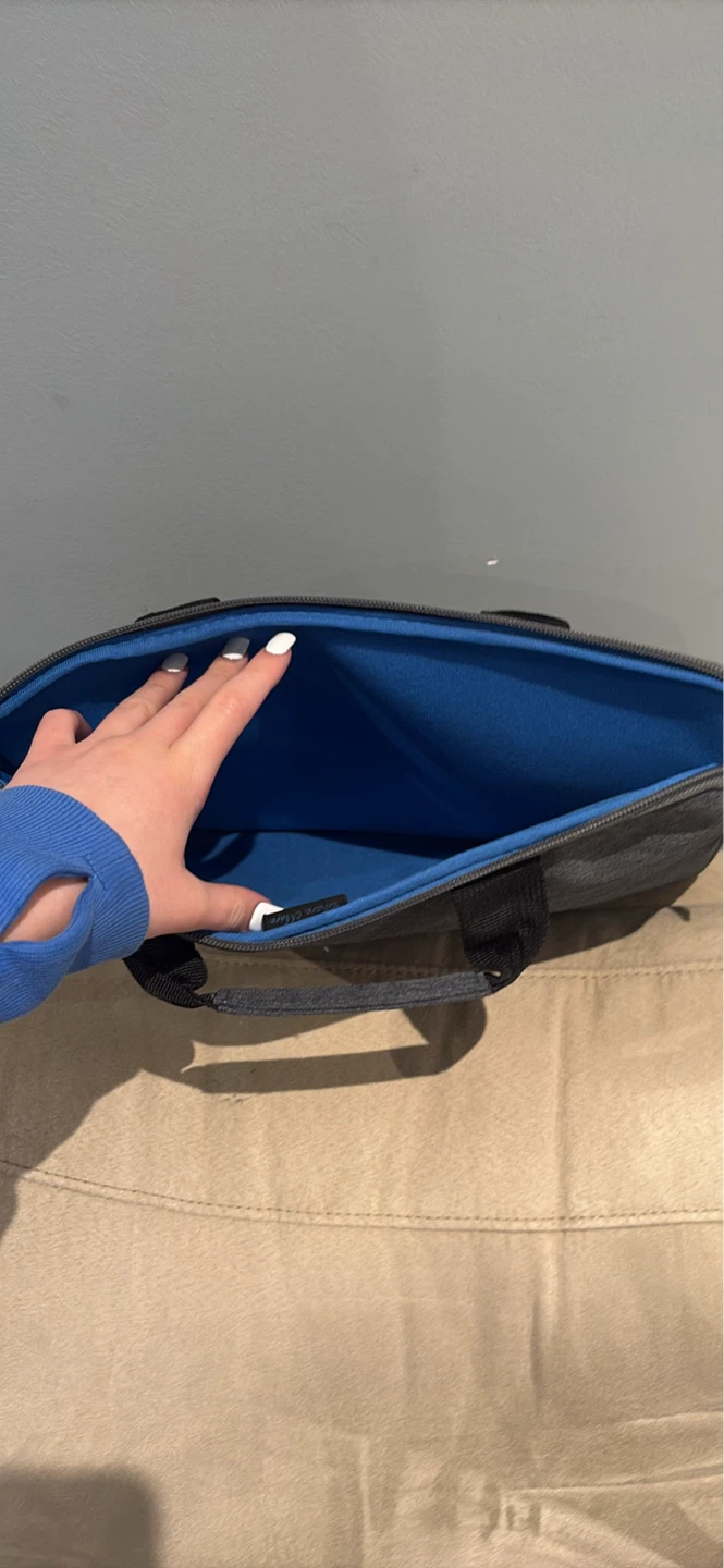 Grey Laptop Bag with Blue Interior - photo 4
