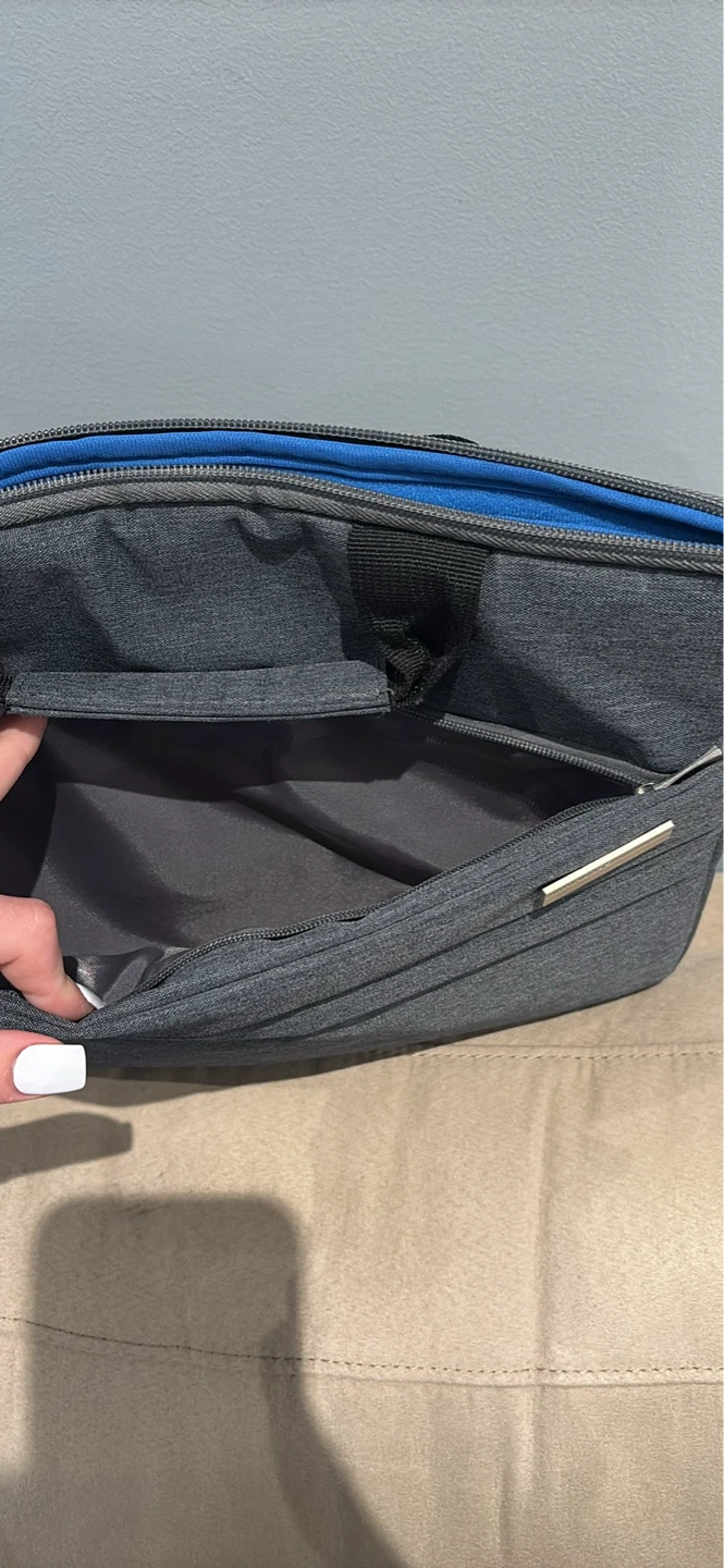 Grey Laptop Bag with Blue Interior - photo 5