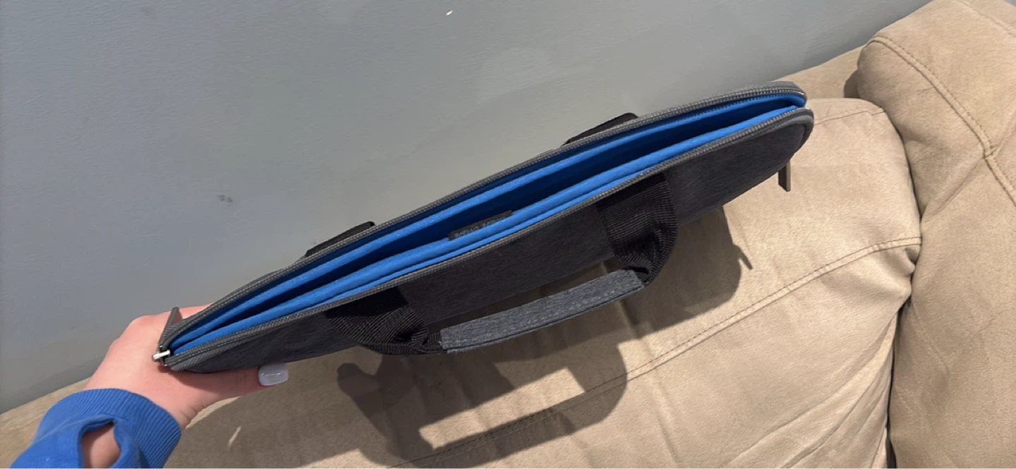 Grey Laptop Bag with Blue Interior - photo 3