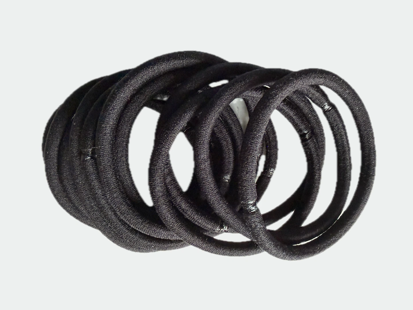 Black Fabric Hair Ties (Set of 12)