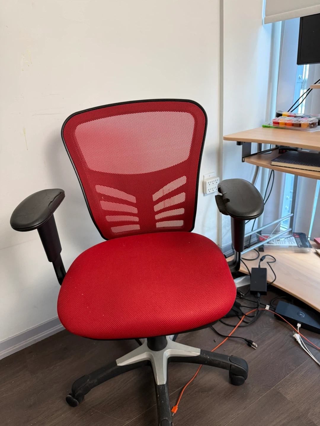 Red mesh back office chair