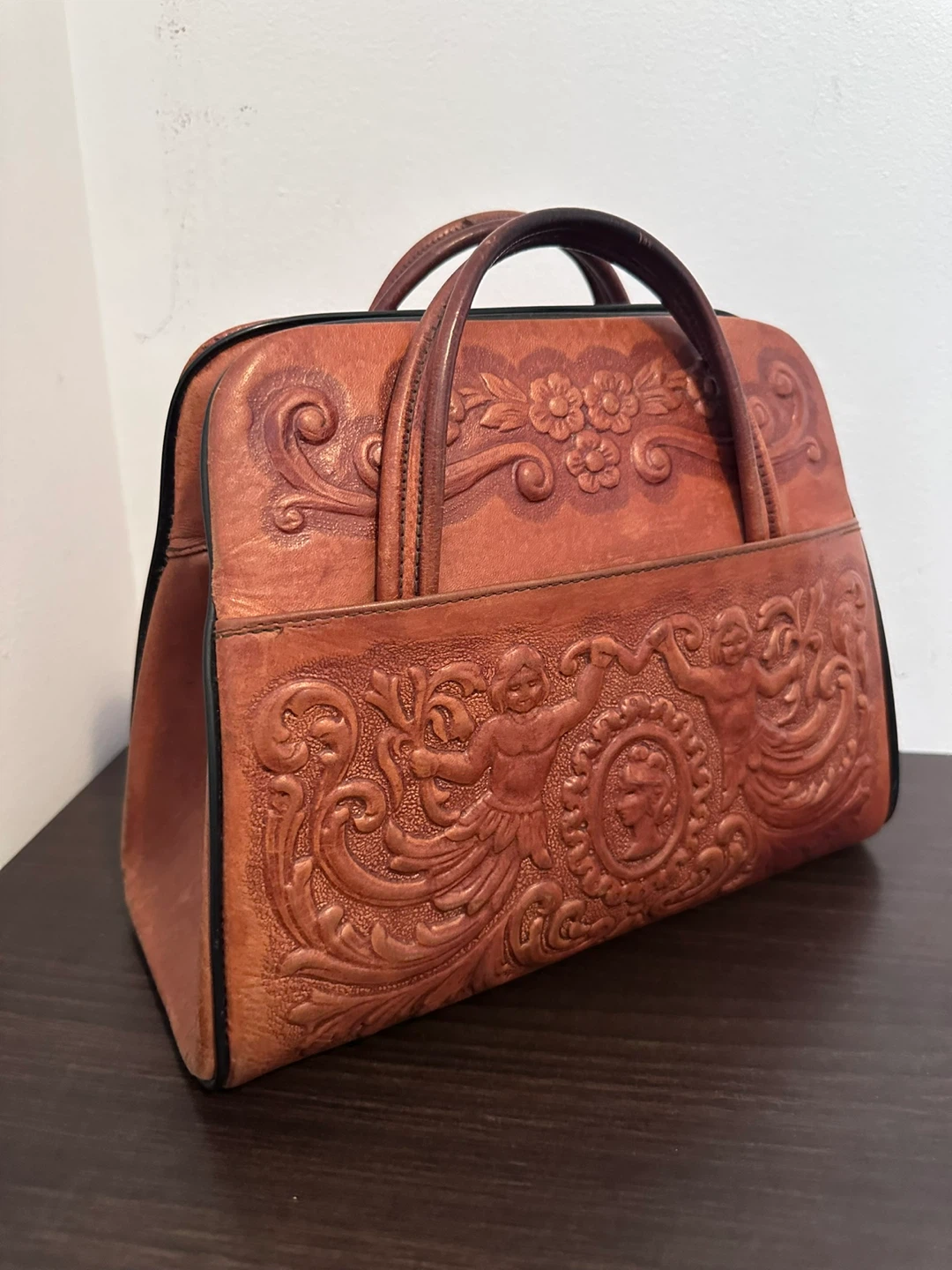 Vintage Tooled Leather Handbag - photo 2
