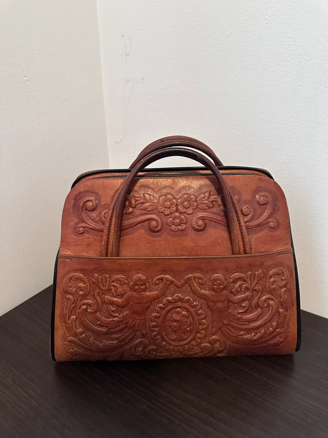 Vintage Tooled Leather Handbag